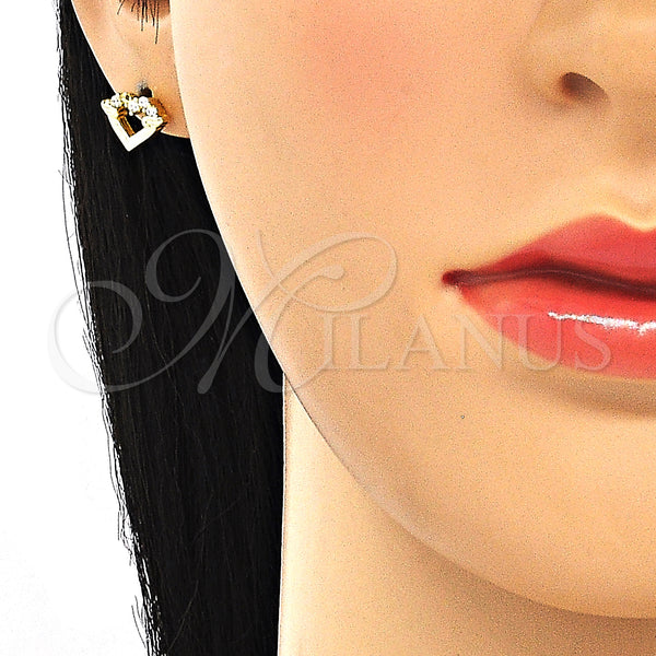 Sterling Silver Ring — Stud Earring Heart Design with White Cubic Zirconia — alternate product view — SKU 130430 | Plata 925 anillo — Stud Earring corazón diseño with blanco Cubic Zirconia — SKU 130430