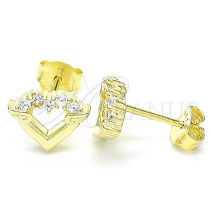 Sterling Silver Ring — Stud Earring Heart Design with White Cubic Zirconia — main product view — SKU 130430 | Plata 925 anillo — Stud Earring corazón diseño with blanco Cubic Zirconia — SKU 130430