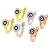 Sterling Silver Huggie Hoop, Evil Eye Design, with White Micro Pave, Blue Enamel Finish, Rhodium Finish, 02.336.0136.12