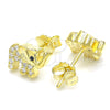 Sterling Silver Stud Earring, Elephant Design, with White Cubic Zirconia and Black Crystal, Polished, Golden Finish, 02.336.0138.2