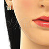 Sterling Silver Stud Earring, Butterfly Design, with White Micro Pave, Polished, Rose Gold Finish, 02.336.0141.1