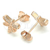 Sterling Silver Stud Earring, Dragon-Fly Design, with White Micro Pave, Polished, Rose Gold Finish, 02.336.0142.1