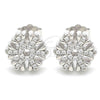 Sterling Silver Stud Earring, with White Cubic Zirconia, Polished, Rhodium Finish, 02.336.0144