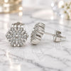Sterling Silver Stud Earring, with White Cubic Zirconia, Polished, Rhodium Finish, 02.336.0144