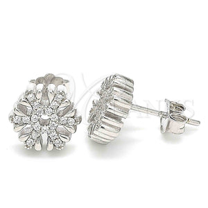 Sterling Silver Ring — Stud Earring with White Cubic Zirconia Polished 02. — main product view — SKU 130457 | Plata 925 anillo — Stud Earring with blanco Cubic Zirconia pulido 02. — SKU 130457