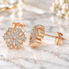 Sterling Silver Stud Earring, with White Cubic Zirconia, Polished, Rose Gold Finish, 02.336.0144.1