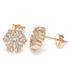 Sterling Silver Stud Earring, with White Cubic Zirconia, Polished, Rose Gold Finish, 02.336.0144.1