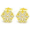 Sterling Silver Stud Earring, with White Cubic Zirconia, Polished, Golden Finish, 02.336.0144.2