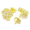 Sterling Silver Stud Earring, with White Cubic Zirconia, Polished, Golden Finish, 02.336.0144.2