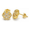 Sterling Silver Stud Earring, with White Cubic Zirconia, Polished, Golden Finish, 02.336.0144.2