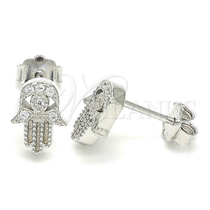 Sterling Silver Ring — Stud Earring Judaica and Hand of God Design — main product view — SKU 130466 | Plata 925 anillo — Stud Earring Judaica and Hand of God diseño — SKU 130466
