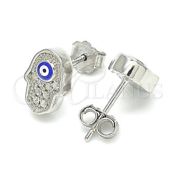 Sterling Silver Ring — Stud Earring Judaica and Hand of God Design — main product view — SKU 130483 | Plata 925 anillo — Stud Earring Judaica and Hand of God diseño — SKU 130483