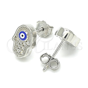Sterling Silver Ring — Stud Earring Judaica and Hand of God Design — main product view — SKU 130483 | Plata 925 anillo — Stud Earring Judaica and Hand of God diseño — SKU 130483