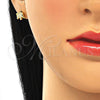 Sterling Silver Stud Earring, Elephant Design, with White and Black Micro Pave, Polished, Golden Finish, 02.336.0030.2