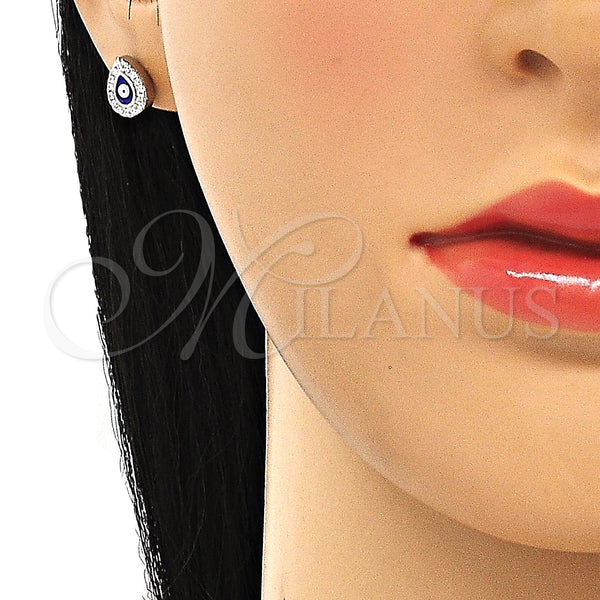 Sterling Silver Ring — Stud Earring Evil Eye and Teardrop Design with — alternate product view — SKU 130495 | Plata 925 anillo — Stud Earring Evil Eye and Teardrop diseño with — SKU 130495