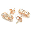 Sterling Silver Stud Earring, Infinite and Heart Design, with White Cubic Zirconia, Polished, Rose Gold Finish, 02.336.0029.1