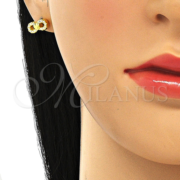 Sterling Silver Ring — Stud Earring Infinite and Heart Design with White — alternate product view — SKU 130505 | Plata 925 anillo — Stud Earring Infinite and corazón diseño with blanco — SKU 130505