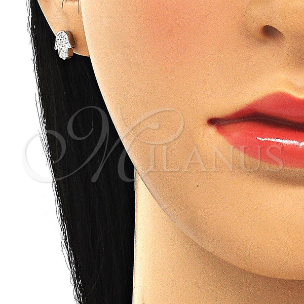 Sterling Silver Ring — Stud Earring Judaica and Hand of God Design — alternate product view — SKU 130506 | Plata 925 anillo — Stud Earring Judaica and Hand of God diseño — SKU 130506