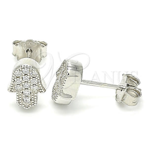 Sterling Silver Ring — Stud Earring Judaica and Hand of God Design — main product view — SKU 130506 | Plata 925 anillo — Stud Earring Judaica and Hand of God diseño — SKU 130506