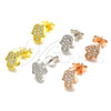 Sterling Silver Stud Earring, Judaica and Hand of God Design, with White Micro Pave, Polished, Rhodium Finish, 02.336.0159
