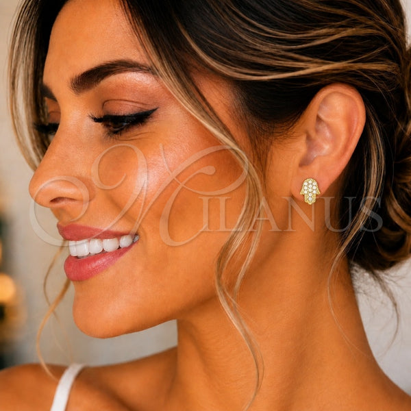 Sterling Silver Ring — Stud Earring Judaica and Hand of God Design — alternate product view — SKU 130508 | Plata 925 anillo — Stud Earring Judaica and Hand of God diseño — SKU 130508