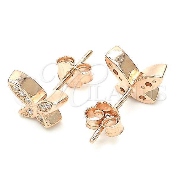 Sterling Silver Ring — Stud Earring Butterfly Design with White Micro Pave — alternate product view — SKU 130510 | Plata 925 anillo — Stud Earring Butterfly diseño with blanco Micro Pave — SKU 130510