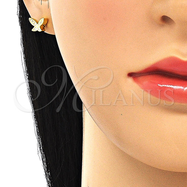 Sterling Silver Ring — Stud Earring Butterfly Design with White Micro Pave — alternate product view — SKU 130511 | Plata 925 anillo — Stud Earring Butterfly diseño with blanco Micro Pave — SKU 130511