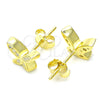 Sterling Silver Stud Earring, Butterfly Design, with White Micro Pave, Polished, Golden Finish, 02.336.0160.2