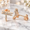 Sterling Silver Stud Earring, Dragon-Fly Design, with White Cubic Zirconia, Polished, Rose Gold Finish, 02.336.0162.1