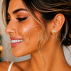 Sterling Silver Stud Earring, Dragon-Fly Design, with White Cubic Zirconia, Polished, Golden Finish, 02.336.0162.2