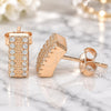Sterling Silver Stud Earring, with White Cubic Zirconia, Polished, Rose Gold Finish, 02.336.0163.1