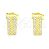 Sterling Silver Stud Earring, with White Cubic Zirconia, Polished, Golden Finish, 02.336.0163.2