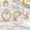 Sterling Silver Stud Earring, with White Micro Pave, Polished, Rose Gold Finish, 02.336.0165.1