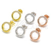 Sterling Silver Stud Earring, with White Micro Pave, Polished, Golden Finish, 02.336.0165.2