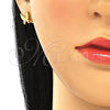 Sterling Silver Stud Earring, Butterfly Design, with White Micro Pave, Polished, Golden Finish, 02.336.0067.2