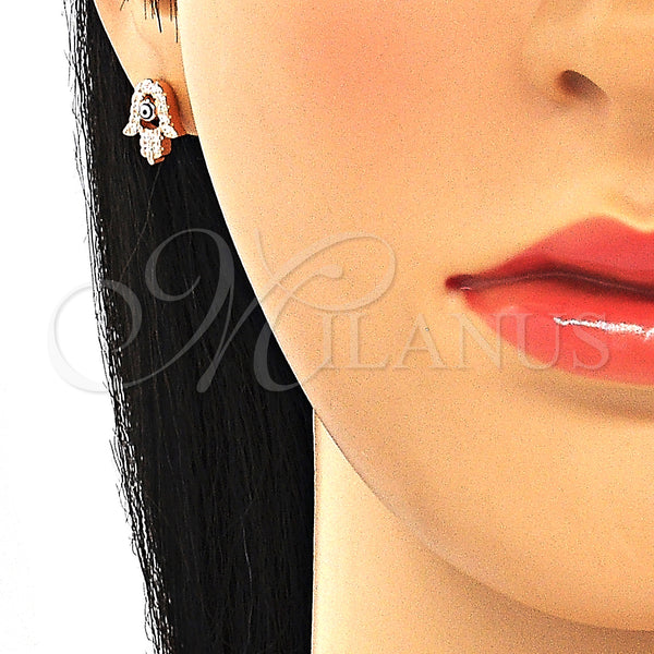 Sterling Silver Ring — Stud Earring Judaica and Hand of God Design — alternate product view — SKU 130554 | Plata 925 anillo — Stud Earring Judaica and Hand of God diseño — SKU 130554