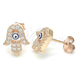 Sterling Silver Ring — Stud Earring Judaica and Hand of God Design — main product view — SKU 130554 | Plata 925 anillo — Stud Earring Judaica and Hand of God diseño — SKU 130554