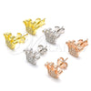Sterling Silver Stud Earring, Crown Design, with White Cubic Zirconia, Polished, Rose Gold Finish, 02.336.0173.1