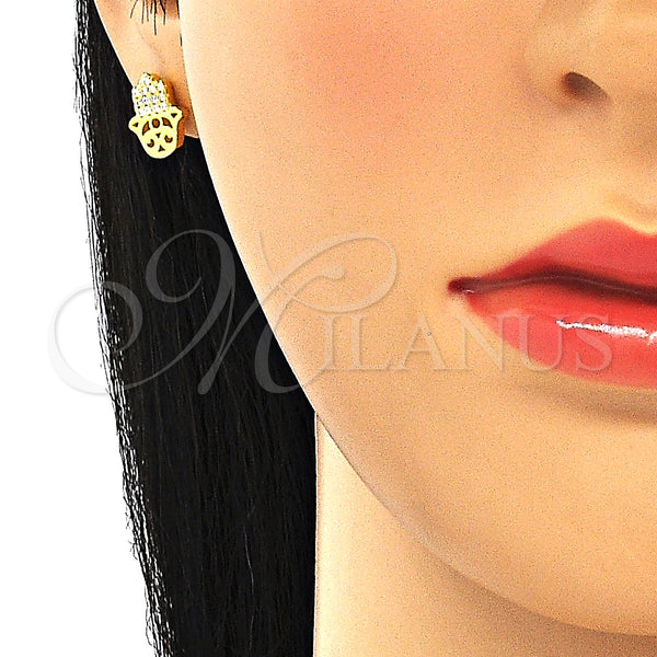 Sterling Silver Ring — Stud Earring Judaica and Hand of God Design — alternate product view — SKU 130573 | Plata 925 anillo — Stud Earring Judaica and Hand of God diseño — SKU 130573