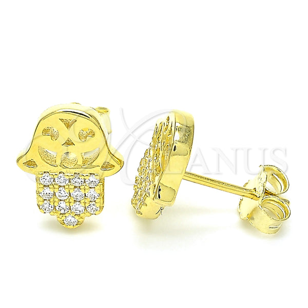 Sterling Silver Ring — Stud Earring Judaica and Hand of God Design — main product view — SKU 130573 | Plata 925 anillo — Stud Earring Judaica and Hand of God diseño — SKU 130573