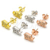 Sterling Silver Stud Earring, Elephant Design, with White Cubic Zirconia, Polished, Golden Finish, 02.336.0081.2