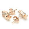 Sterling Silver Stud Earring, Elephant Design, with Black Cubic Zirconia and White Crystal, Polished, Rose Gold Finish, 02.336.0066.1