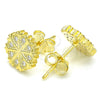 Sterling Silver Stud Earring, with White Micro Pave, Polished, Golden Finish, 02.336.0036.2