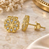 Sterling Silver Stud Earring, with White Micro Pave, Polished, Golden Finish, 02.336.0036.2