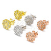 Sterling Silver Stud Earring, with White Micro Pave, Polished, Golden Finish, 02.336.0036.2