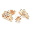 Sterling Silver Stud Earring, Crown Design, with White Cubic Zirconia, Polished, Rose Gold Finish, 02.336.0178.1