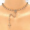 Oro Laminado Medium Rosary, Gold Filled Style Guadalupe and Crucifix Design, Polished, Golden Finish, 09.213.0012.26