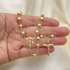 Oro Laminado Medium Rosary, Gold Filled Style Guadalupe and Crucifix Design, Polished, Golden Finish, 09.213.0012.26