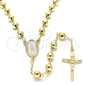 Gold Filled Jewelry — Medium Rosary Guadalupe and Crucifix Design Polished 09. — main product view — SKU 130593 | Oro Laminado joyería — Medium Rosary Guadalupe and Crucifix diseño pulido 09. — SKU 130593