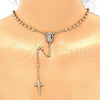 Oro Laminado Thin Rosary, Gold Filled Style Guadalupe and Crucifix Design, Polished, Golden Finish, 09.213.0021.24